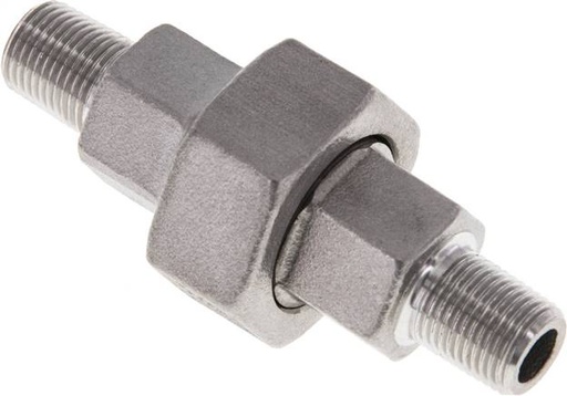 [F2ERE] Racor recto de unión R1/8'' Acero inoxidable Junta plana PTFE 16bar (224.8psi)