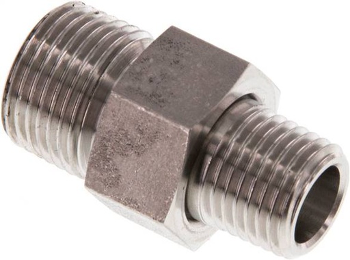 [F2ERU] Double Nipple R1/4'' x R3/8'' Separable Stainless Steel Conical Seal 40bar (562.0psi)