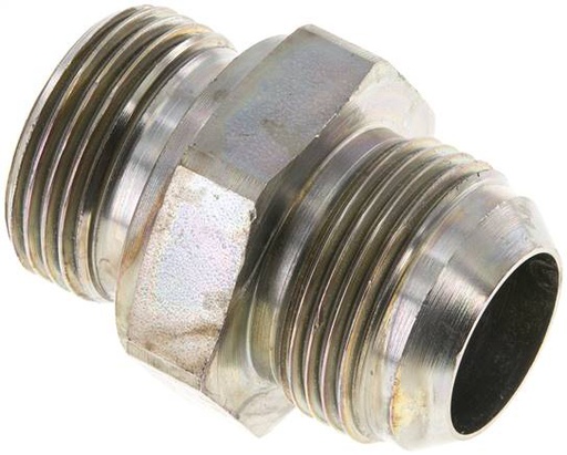 [F2ETQ] JIC Double Nipple G1'' x UN 1-5/16''-12 (Dash Size 16) Steel NBR 170bar (2388.5psi)