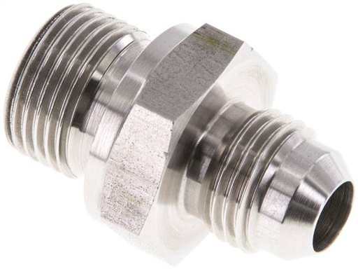 [F2ETT] JIC Double Nipple G3/8'' x UNF 9/16''-18 (Dash Size 6) Stainless Steel FKM 275bar (3863.75psi)