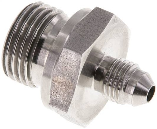 [F2EU2] JIC Double Nipple G1/2'' x UNF 7/16''-20 (Dash Size 4) Stainless Steel FKM 310bar (4355.5psi)