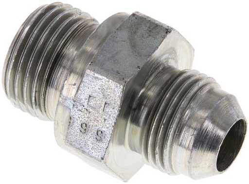 [F2EUD] JIC Double Nipple G1/2'' x UNF 3/4''-16 (Dash Size 8) Steel NBR 275bar (3863.75psi)