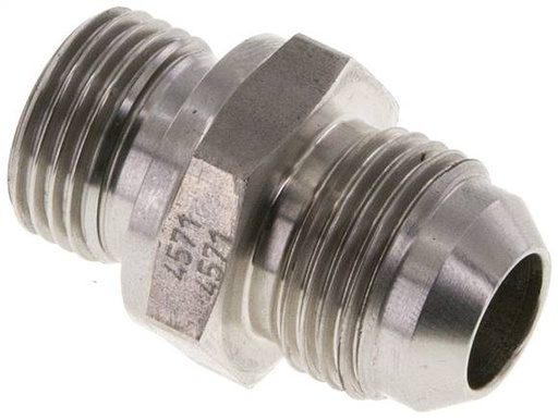 [F2EUH] JIC Double Nipple G1/2'' x UNF 7/8''-14 (Dash Size 10) Stainless Steel FKM 210bar (2950.5psi)