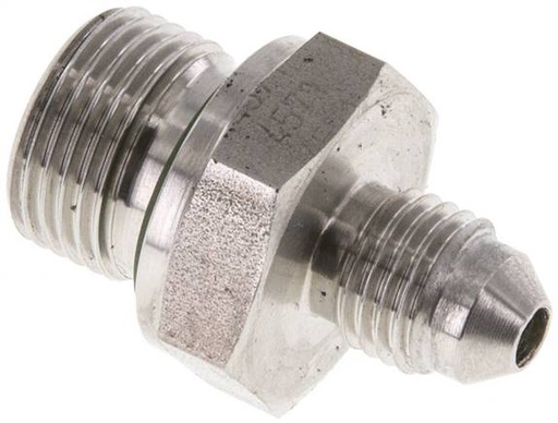 [F2EUJ] JIC Double Nipple G3/8'' x UNF 7/16''-20 Stainless Steel FKM 310bar (4355.5psi)