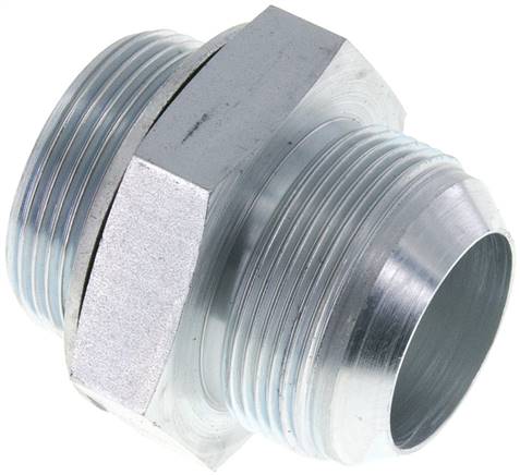 [F2EUP] JIC  Dubbele Nippel G1 1/2'' X UN 1-7/8''-12 Staal NBR 105bar