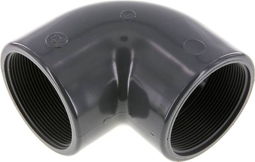 [F2EZR] Racor en ángulo de 90 grados Rp2 1/2'' hembra PVC-U 16bar (224,8psi) EN 1452-3