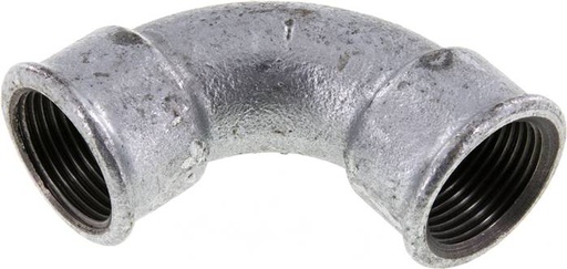 [F2F23] Racor acodado 90deg Rp1'' Hembra Hierro fundido corto 25bar (351.25psi)