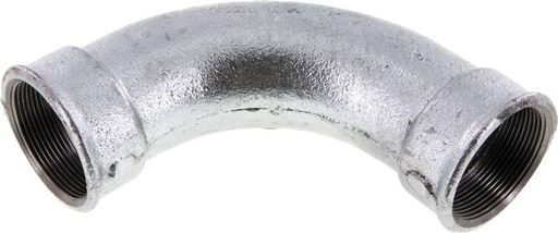 [F2F25] Racor acodado 90deg Rp2'' Hembra Hierro fundido largo 25bar (351.25psi)