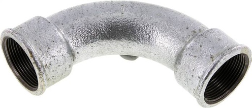 [F2F27] 90deg Angled Fitting Rp1 1/2'' Female Long Cast Iron 25bar (351.25psi)