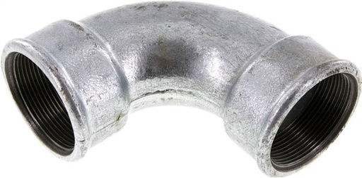 [F2F2C] Racor acodado 90deg Rp2'' Hembra Hierro fundido corto 25bar (351.25psi)