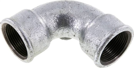 [F2F2E] Racor acodado 90deg Rp1 1/4'' Hembra Hierro fundido corto 25bar (351.25psi)