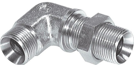 [F2F2R] 90 Grad abgewinkeltes Fitting G1/2'' Schott Hochdruck Stahl 60° Konus 350bar (4917.5psi) Hydraulisch