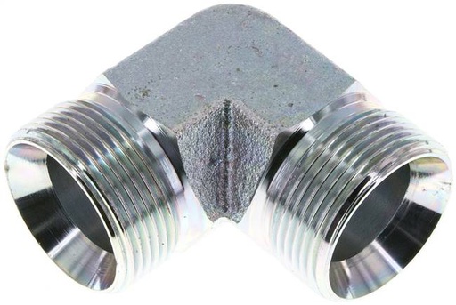 [F2F4E] 90° L-Koppeling G1 1/4'' Hoge Druk Staal  60° Conus 190bar Hydrauliek