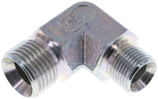 [F2F4G] Racor reductor acodado 90deg G3/8'' x G1/2'' Acero alta presión 60° Cono 325bar (4566.25psi) Hidráulico