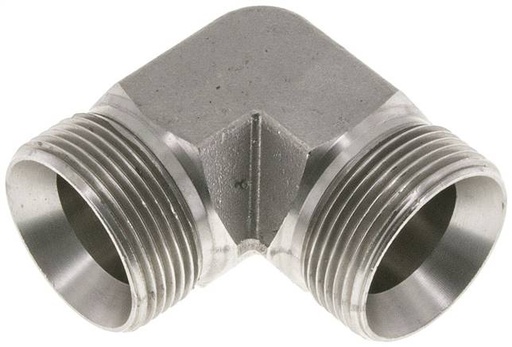 [F2F4H] 90° L-Koppeling G1 1/4'' Hoge Druk RVS  60° Conus 190bar Hydrauliek