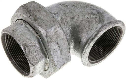 [F2F89] 90deg Angled Union Connector Rp2'' Female Cast Iron Flat Seal Centellen 25bar (351.25psi)