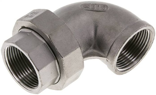 [F2F8H] 90Grad abgewinkelter Verschraubungsanschluss Rp1 1/4'' Female Edelstahl Flachdichtung PTFE 16bar (224.8psi)