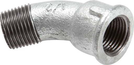 [F2F8K] Elbow Fitting 45deg R3'' Male x Rp3'' Female Cast Iron 25bar (351.25psi)