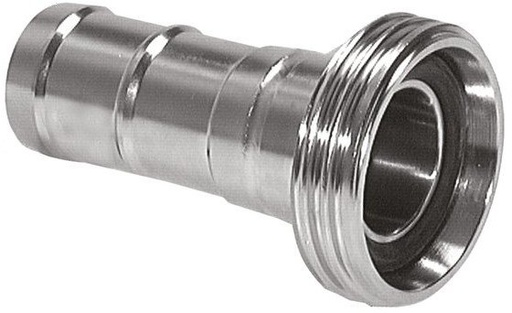 [F2FB8] Sanitary (Dairy) Fitting 130 X 1/4'' x 4 inch (100 mm) Hose Pillar Stainless Steel EPDM