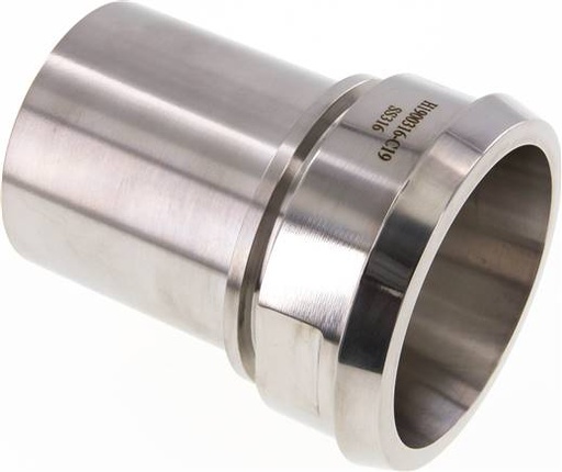 [F2FC9] DIN 11851 Sanitary (Dairy) Fitting 100mm Cone x 3 inch (75 mm) Hose Pillar Stainless Steel Safety Collar