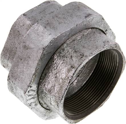 [F2FHT] Union Straight Connector Rp2 1/2'' Female Cast Iron Flat Seal 25bar (351.25psi)