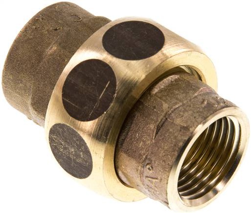 [F2FHX] Union Straight Connector Rp1/2'' Female Brass Flat Seal Centellen 16bar (224.8psi)