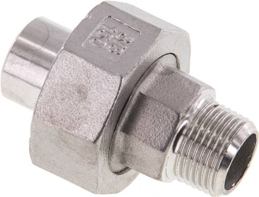 [F2FJW] Racor recto de unión R3/8'' Macho x 17,2mm Extremo para soldar Junta cónica de acero inoxidable 16bar (224,8psi)