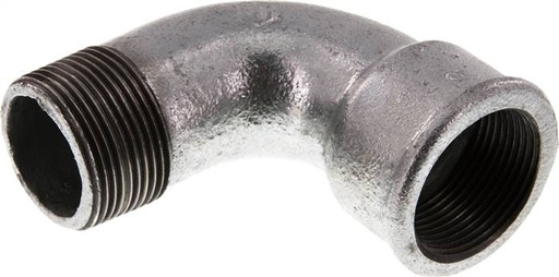[F2FP8] Racor acodado 90deg 1 1/4'' Macho R x Hembra Rp Corto Hierro Fundido 25bar (351.25psi)