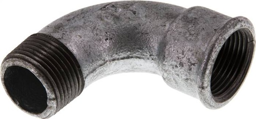 [F2FPG] Racor acodado de 90 grados 1'' macho R x hembra Rp corto hierro fundido 25bar (351.25psi)