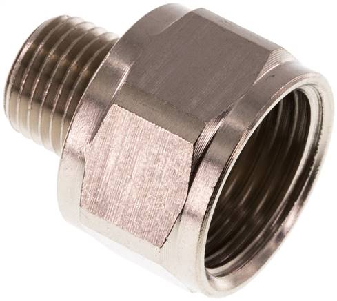 [F2FV3] Adaptador reductor R1/4'' Macho x Rp1/2'' Hembra Latón niquelado 16bar (224.8psi)