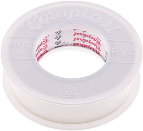 [S2N6P] Cinta aislante eléctrica probada por VDE 25mm/25m Blanco