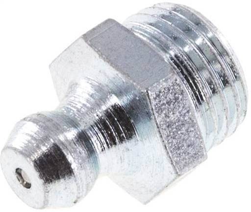 [S2N8R] Straight Hydraulic Grease Nipple Steel M10x1 DIN 71412