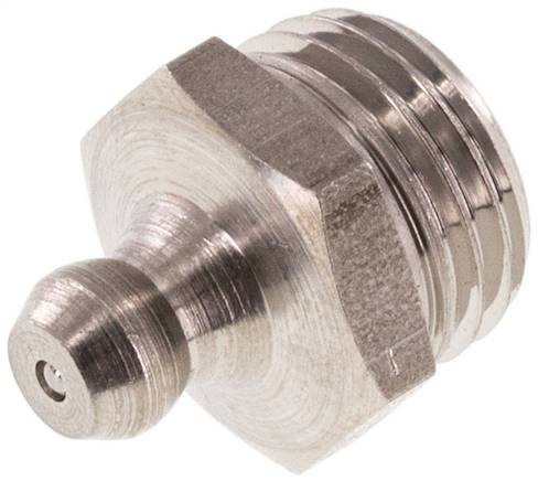 [S2N93] Rechte Hydraulische Smeernippel RVS R 1/4 Inch DIN 71412