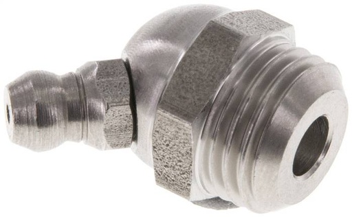 [S2N9H] Graisseur hydraulique coudé en acier inoxydable R 1/4 pouce DIN 71412