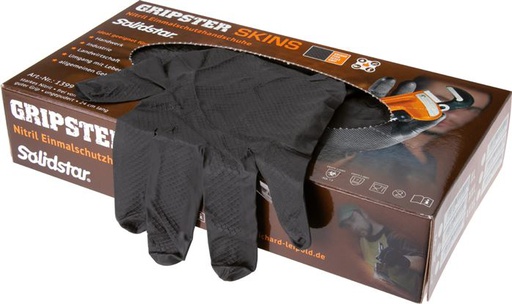 [E222B] Disposable Gloves Heavy Duty Powder-Free Nitrile Size L (50 Pieces)