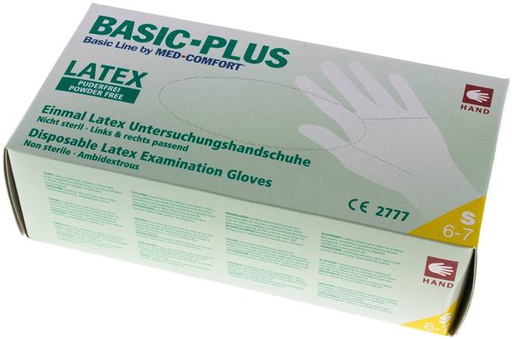 [E222F] Disposable Gloves Powder-Free Latex Size S (100 Pieces) Covid