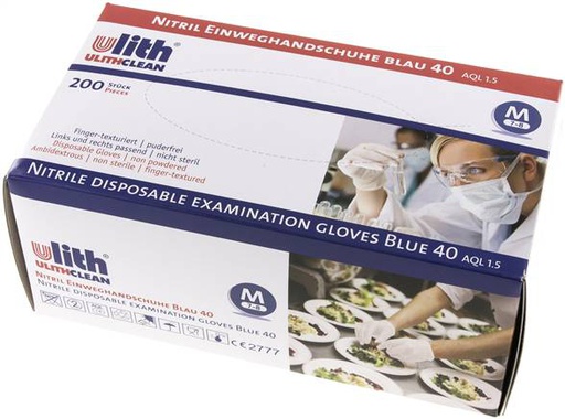 [E222K] Disposable Gloves Powder-Free Nitrile Size M (100 Pieces) Covid