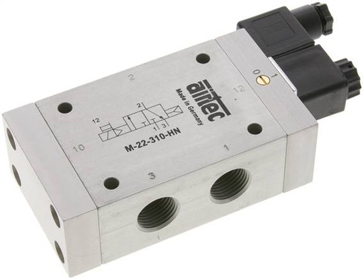 [V2N2K] 3/2 G1/2'' NC Magneetventiel 24V AC 1-10bar/14-140psi Airtec