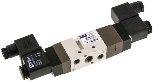 [V2N4F] 5/3 G1/4 '' (G1/8 '') Midden Gesloten Magneetventiel 12V DC 2-10bar/28-140psi YPC