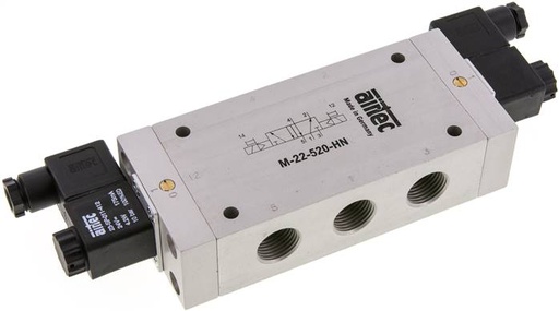 [V2N4Q] 5/2 G1/2'' Bi-Stabiel Magneetventiel 115V AC 1-10bar/14-140psi Airtec