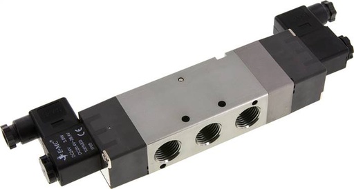 [V2N5Z] 5/3 G1/2'' Electrovanne à centre fermé 24V DC 1.5-8bar/21.0-112psi E.MC