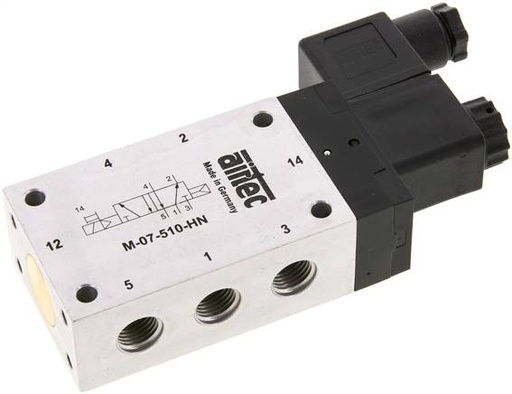 [V2N6C] válvula solenoide 5/2 G1/4'' 24V AC 1.5-10bar/21.0-140psi Airtec