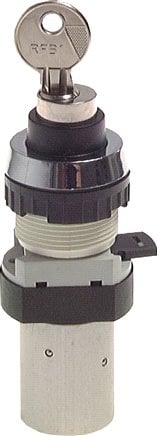 [V2NG8] 5/2 M5 Schlüsselschalter Ventil Schwarz 0-12bar/0-168psi 30.5mm Airtec
