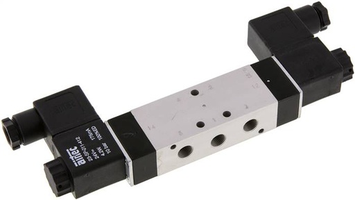 [V2NM3] 5/3 G1/8'' Middenuitlaat Magneetventiel 24V AC 3-10bar/42-140psi Airtec