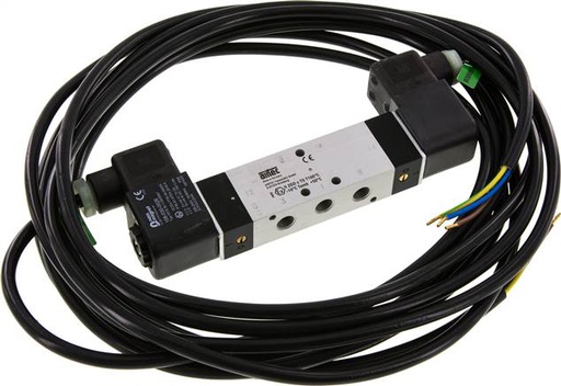 [V2NSH] 5/3 G1/8'' Abgas-Mittelmagnetventil 230V AC ATEX 3-10bar/42-140psi Airtec