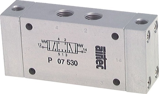 [V2NSN] 5/3 G1/4'' Válvula piloto de aire de centro cerrado 0-8bar/0-112psi Airtec