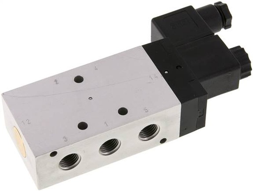 [V2P4A] válvula solenoide 5/2 G1/4'' 12V DC 2.5-10bar/35.0-140psi Airtec