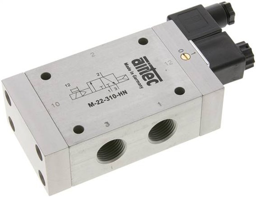 [V2PFQ] 3/2 G1/2'' NO Solenoid Valve 230V AC 1-10bar/14-140psi Airtec