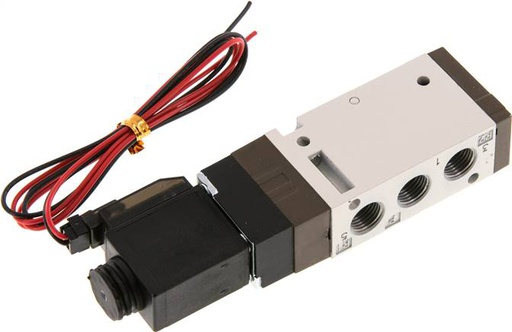 [V2PKG] válvula solenoide 5/2 G1/8'' 24V DC 1.5-10bar/21.0-140psi Enchufe de 2 pines YPC