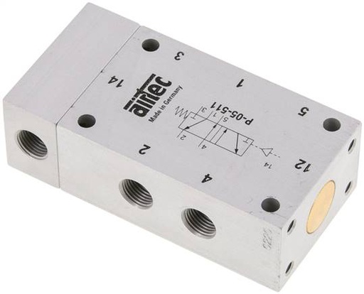 [V2PU8] 5/2 G1/8'' Luftsteuerventil 0-10bar/0-140psi Airtec